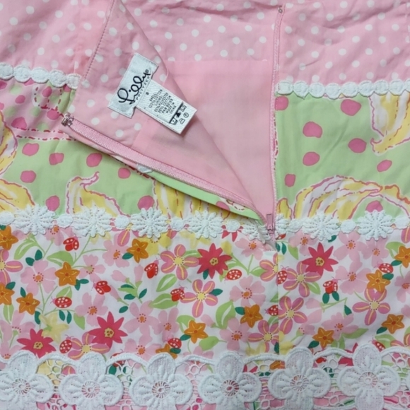 Lilly Pulitzer Fancie Nancie Multi Floral Tiered Mini Vintage Size 8 #29 - Picture 6 of 7